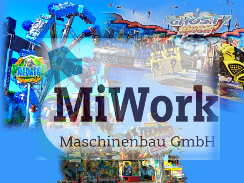 MiWork Maschinenbau – Collage verschiedener Fahrgeschäfte